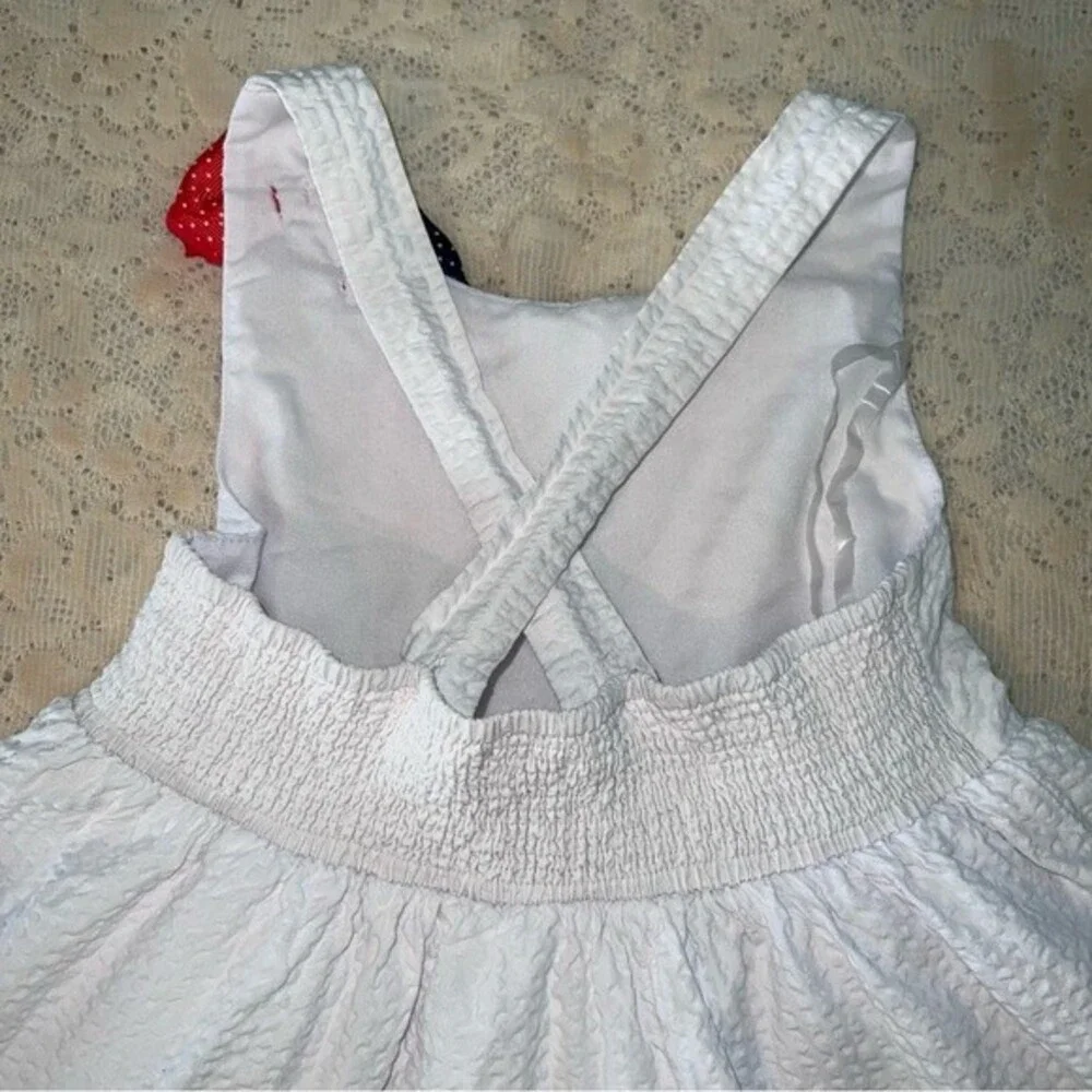 Tahari Sundress Red White Blue Criss Cross Back 4th July Patriotic Summer